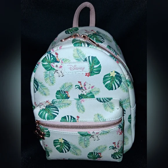 Disney Pink Tropical Print Mini Backpack - Picture 1 of 5